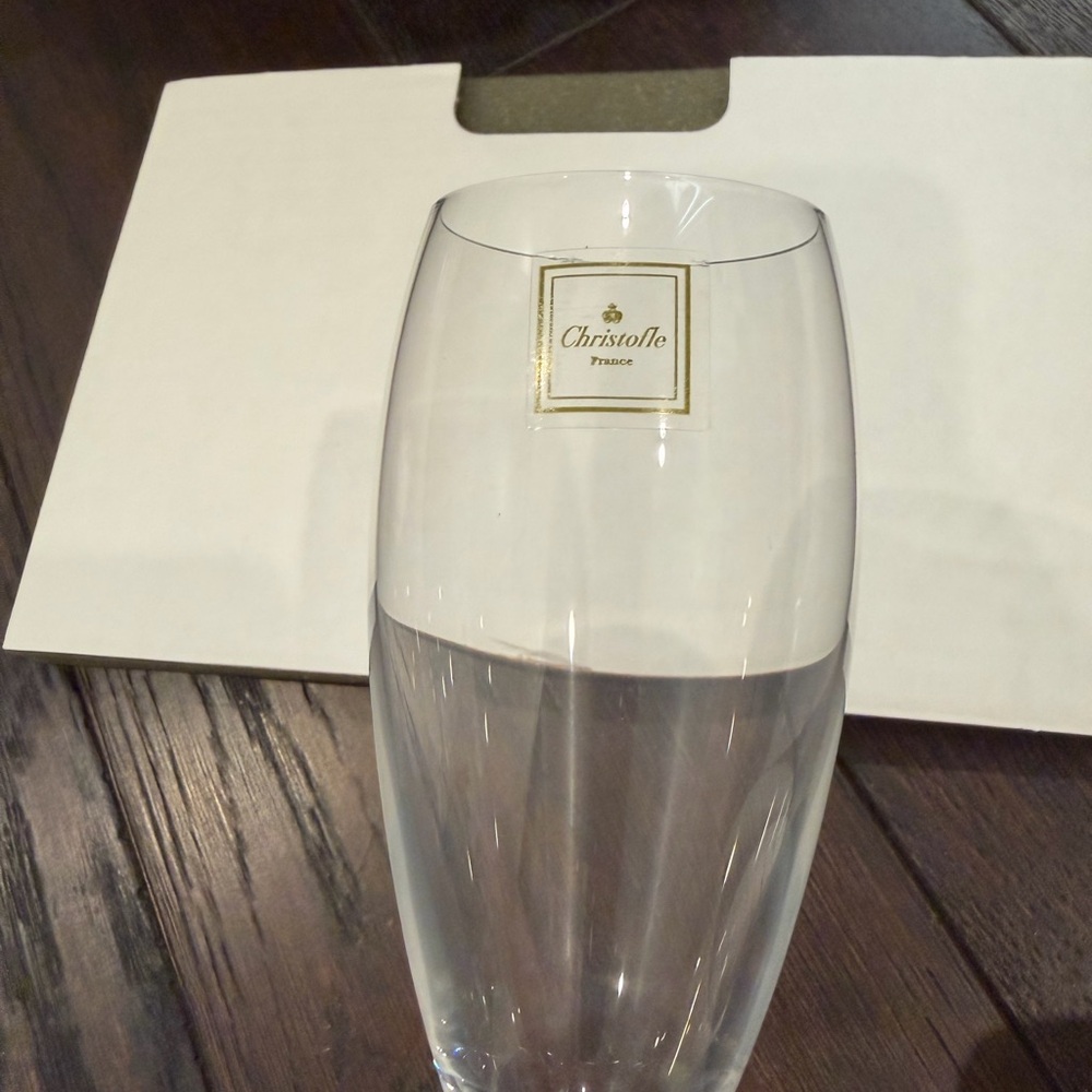 Christofle French Crystal Set of 6 “Albi” Champagne Glasses 🥂 🍾